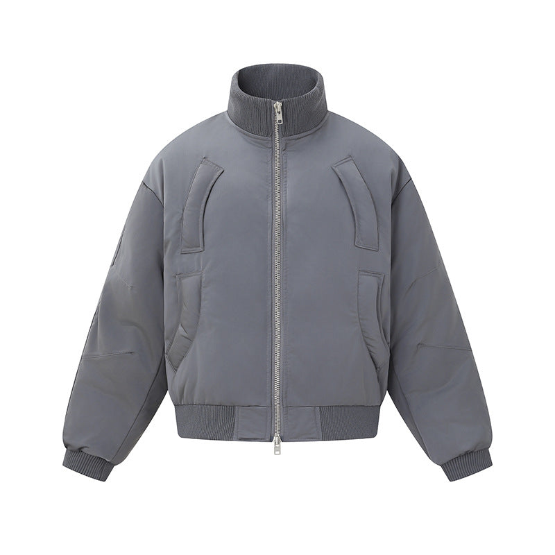 Damen Kurz geschnittene wattierte Blousonjacke im Boxy‑Schnitt mit hohem Rippenkragen und markanten Eingrifftaschen Shop Nory
