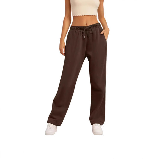 Damen nan weite High‑Waist Loungewear‑Jogginghose mit elastischem Bund Kordelzug und Seitentaschen Shop Nory