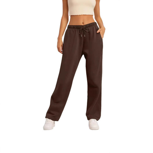 Damen nan weite High‑Waist Loungewear‑Jogginghose mit elastischem Bund Kordelzug und Seitentaschen Shop Nory