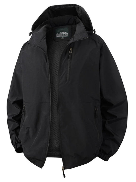 Herren Ultraleichte Allwetter-Outdoorjacke mit Kapuze atmungsaktivem Meshfutter und Reißverschlusstaschen Shop Nory