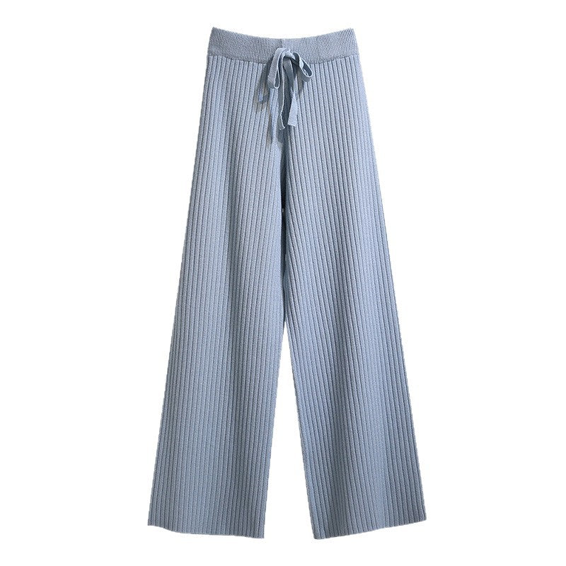 Damen Weit geschnittene Rippstrickhose mit Kordelzug Shop Nory