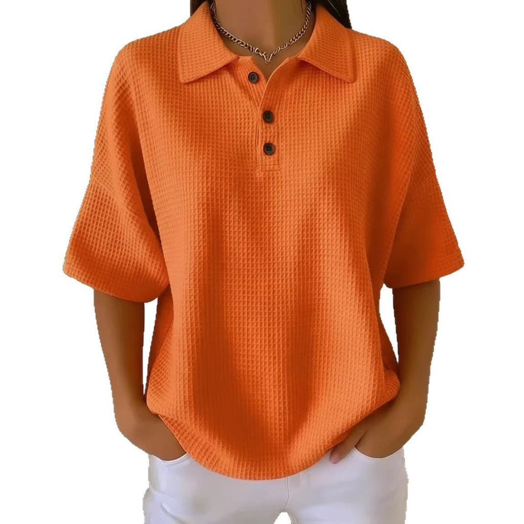 Damen sportliches Poloshirt aus Waffelpiqué
