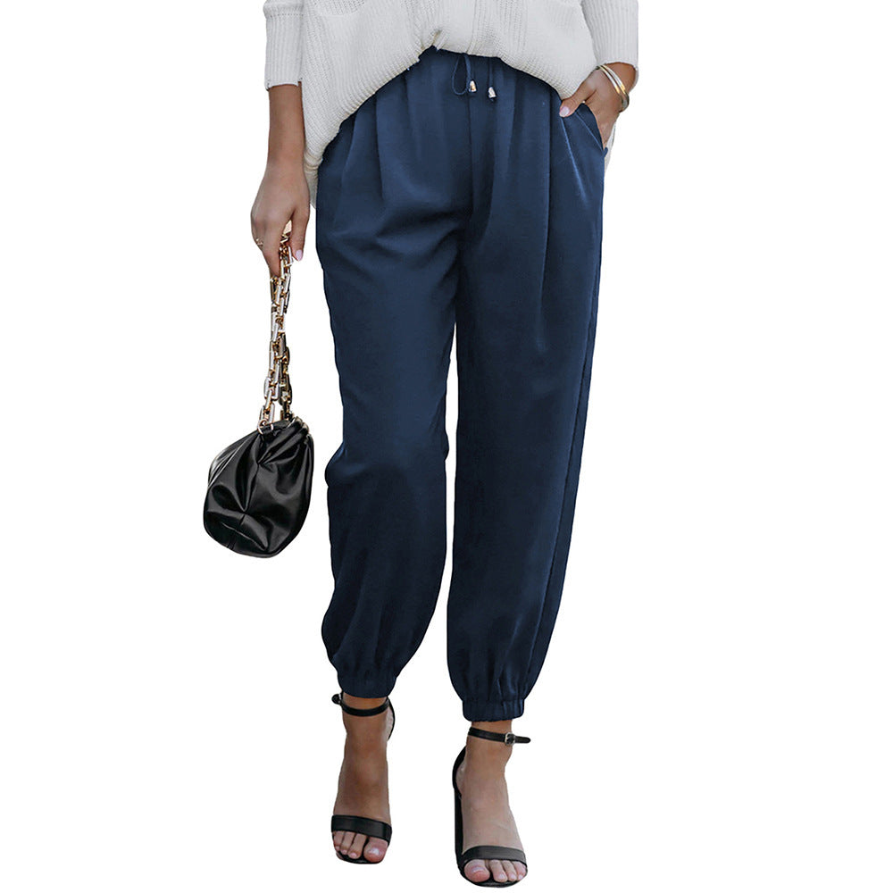 Damen Lässige Freizeithose mit Elastischem Bund und Praktischen Taschen