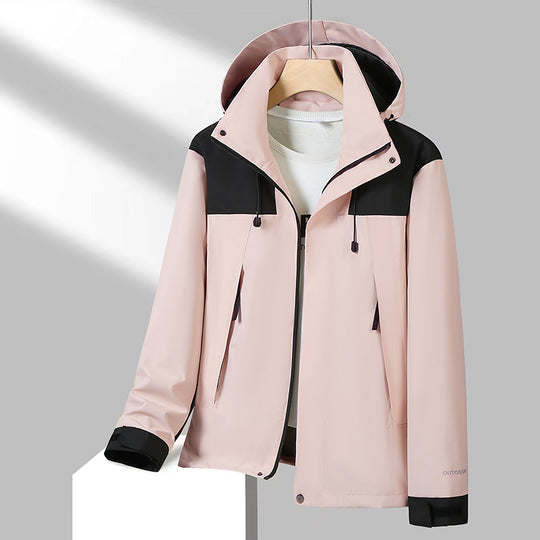 Herren Leichte Softshelljacke mit Kontrast-Schulter, verstellbarer Kapuze und wasserabweisender Membran Shop Nory