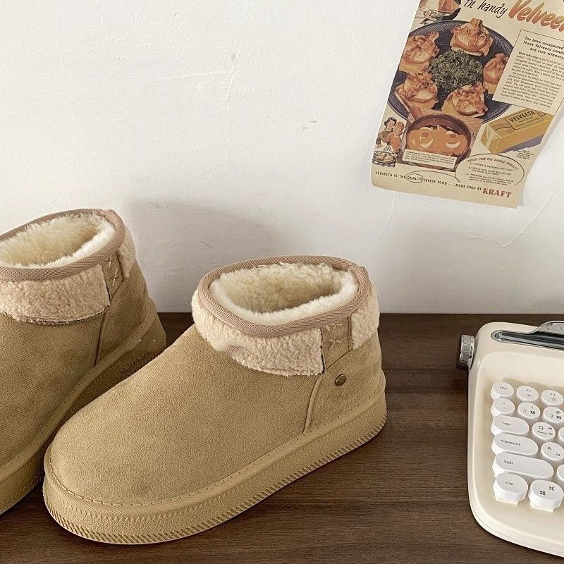 Damen Gefütterte Ankle‑Winterboots im Hausschuh‑Look mit Kunstfellfutter und rutschfester Profilsohle Shop Nory