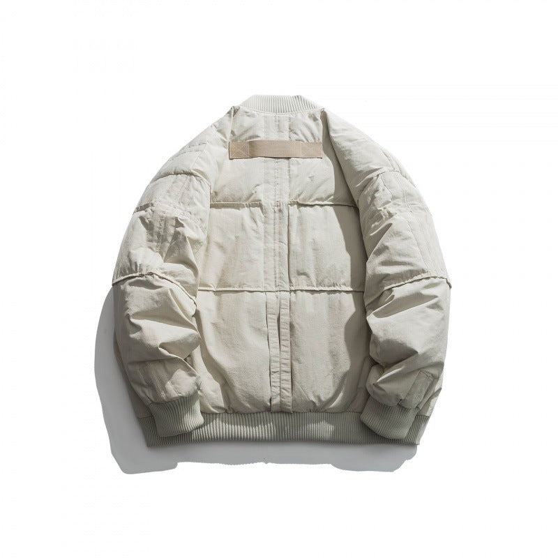 Unisex Boxy wattierte Bomberjacke mit Rippenbündchen und kastiger Silhouette Shop Nory