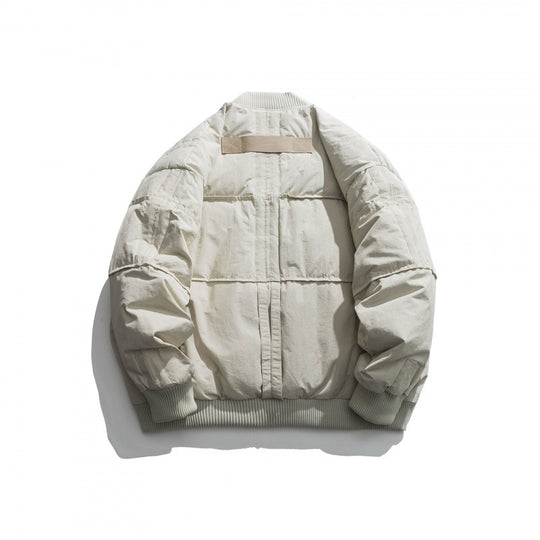 Unisex Boxy wattierte Bomberjacke mit Rippenbündchen und kastiger Silhouette Shop Nory