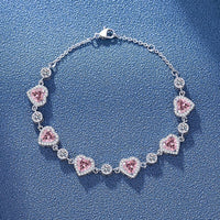 Rosa Diamant Herzarmband S-3