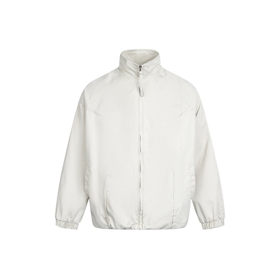 Unisex Leichte Boxy-Windjacke mit hohem Stehkragen, durchgehendem Reißverschluss und elastischem Saum Shop Nory