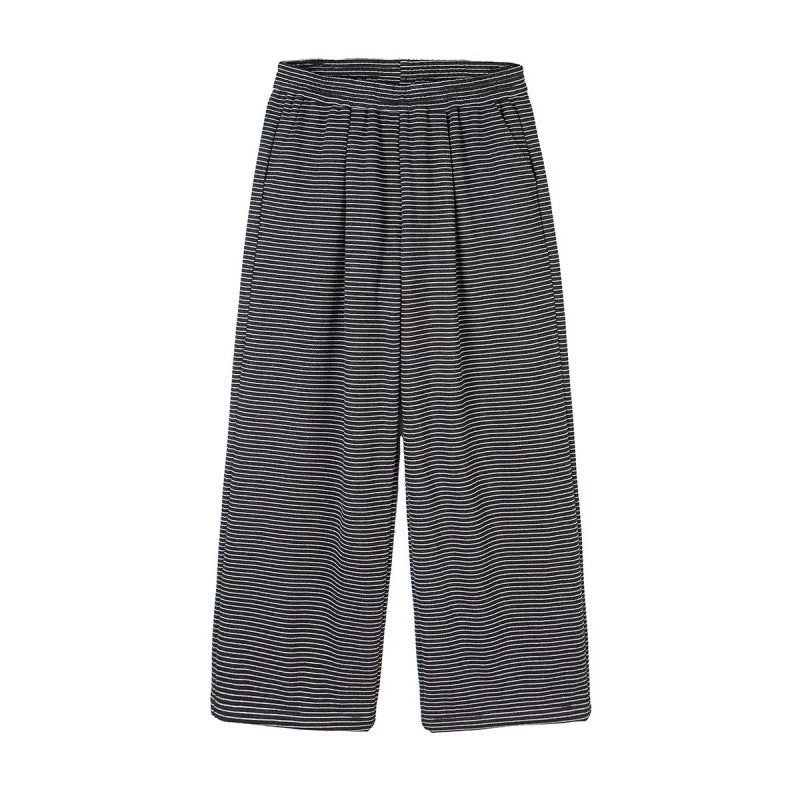 Damen Culotte-Hose mit weitem Bein, hohem Bund und feinem Streifenmuster Shop Nory