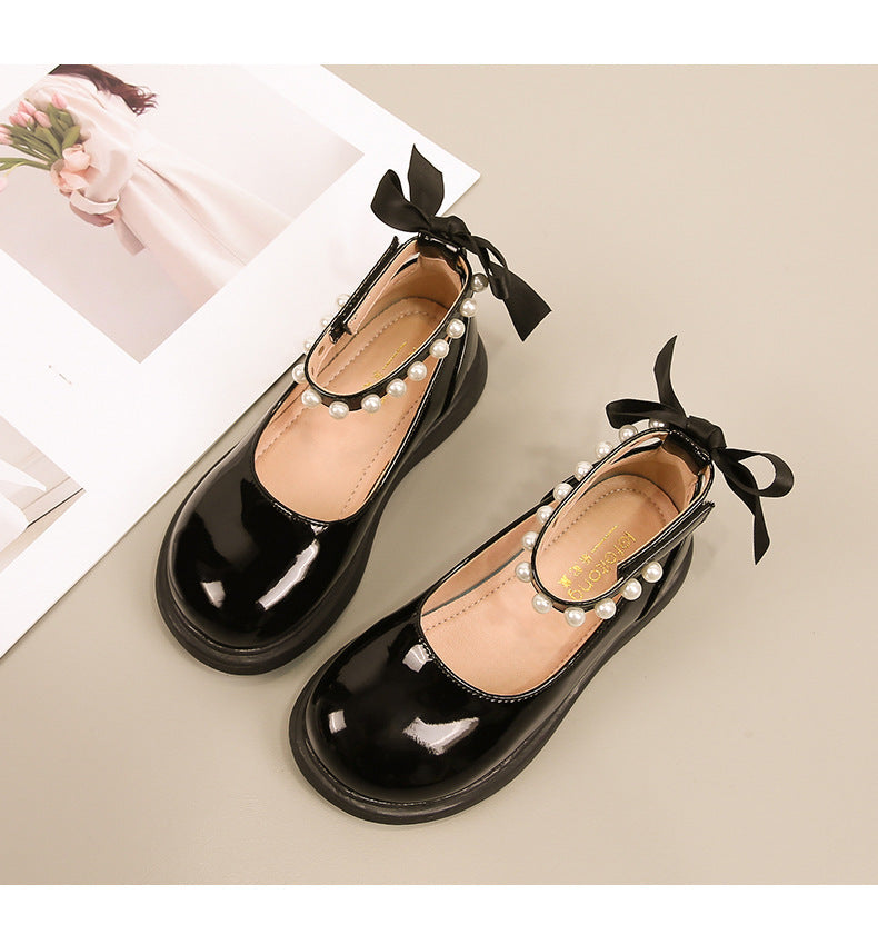 Mädchen Ballerina Schuhe mit Perlen- und Schleifendetail