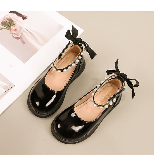 Mädchen Ballerina Schuhe mit Perlen- und Schleifendetail