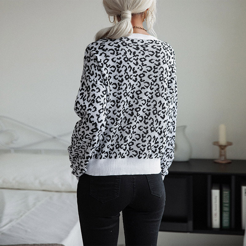 Damen Asymmetrischer Feinstrickpullover mit offener Schulter und Animal‑Jacquard Shop Nory