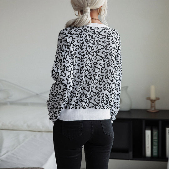 Damen Asymmetrischer Feinstrickpullover mit offener Schulter und Animal‑Jacquard Shop Nory