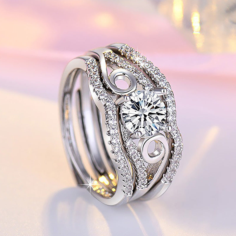 Damen Zarter Verlobungsring mit filigranem Design und funkelndem Zirkonia Shop Nory