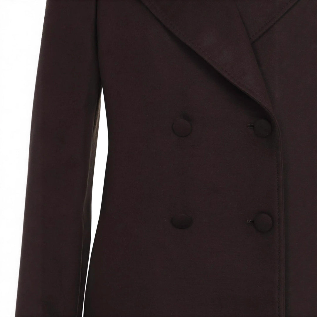 Damen Langer Doppelreihiger Wollmantel mit Schulterpatten Shop Nory