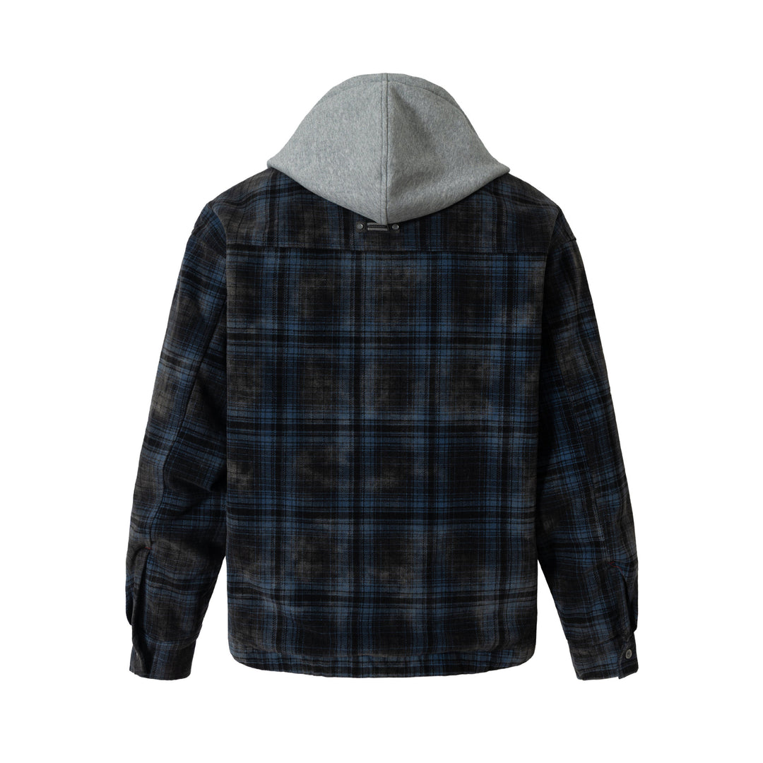 Herren karierte Layer‑Hemdjacke mit integrierter Kapuzen‑Innenjacke Shop Nory