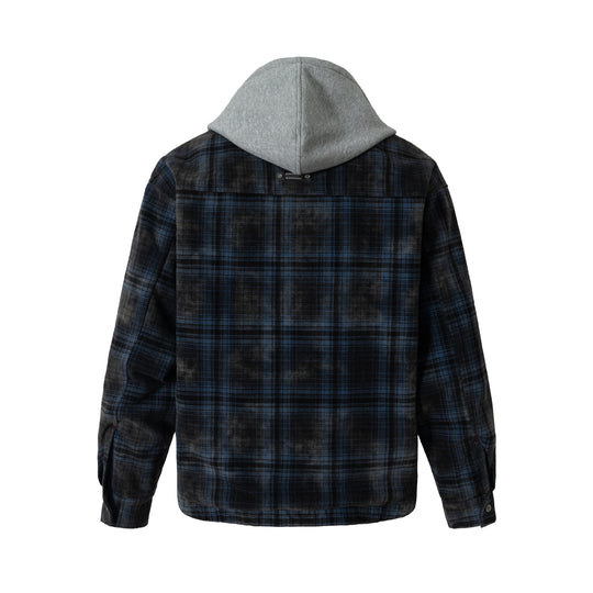 Herren karierte Layer‑Hemdjacke mit integrierter Kapuzen‑Innenjacke Shop Nory