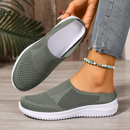 Damen Atmungsaktive Slip-On Freizeitschuhe mit flexiblem Strick-Obermaterial Shopnory