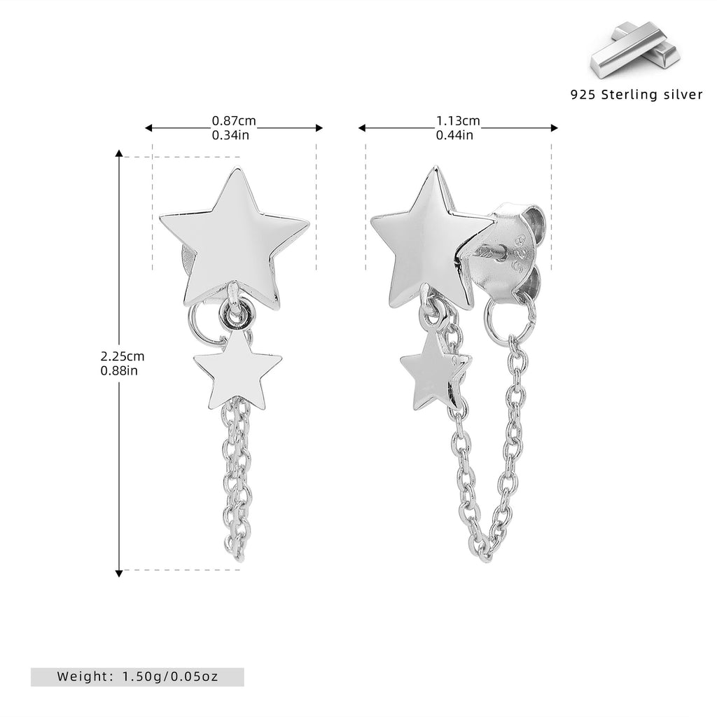 Damen Ohrhänger im Sternenmotiv mit hochwertigem 925 Sterling Silber Shop Nory