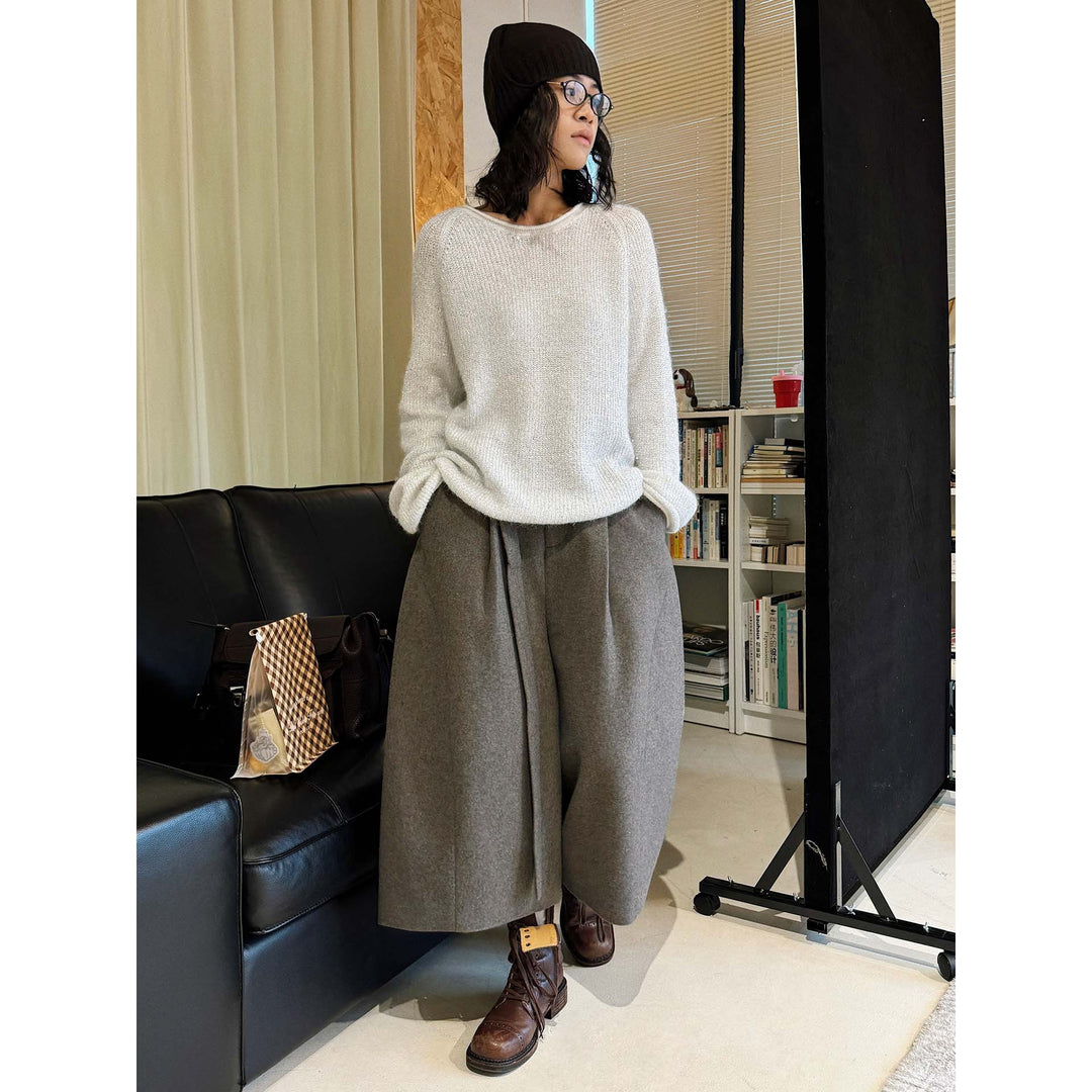 Damen Bouclé-Mohair-Pullover mit Rundhalsausschnitt und dezentem Glitzer-Effekt Shop Nory