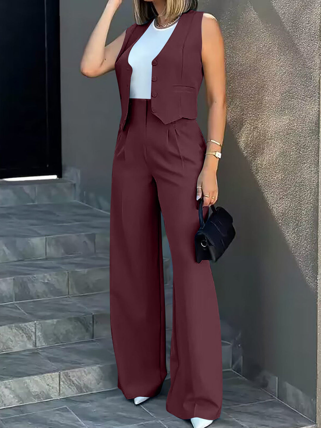 Damen Elegantes und modernes Zweiteiler Ensemble