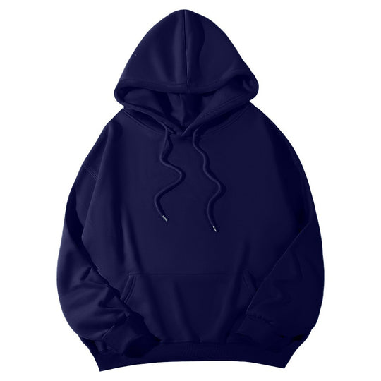 Unisex minimalistischer Kapuzenpullover mit verlängertem Rücken und Kängurutasche Shop Nory