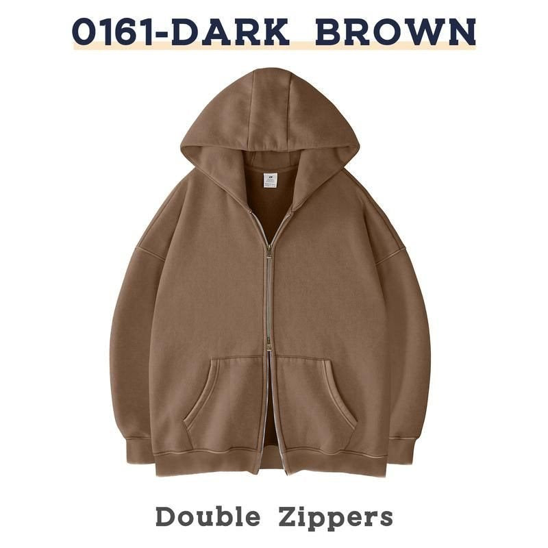 Unisex Oversized Kapuzenjacke mit Doppelreißverschluss und Kängurutaschen Shop Nory