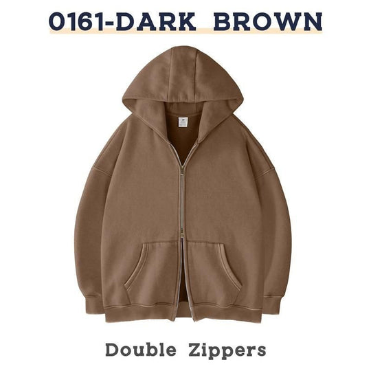 Unisex Oversized Kapuzenjacke mit Doppelreißverschluss und Kängurutaschen Shop Nory