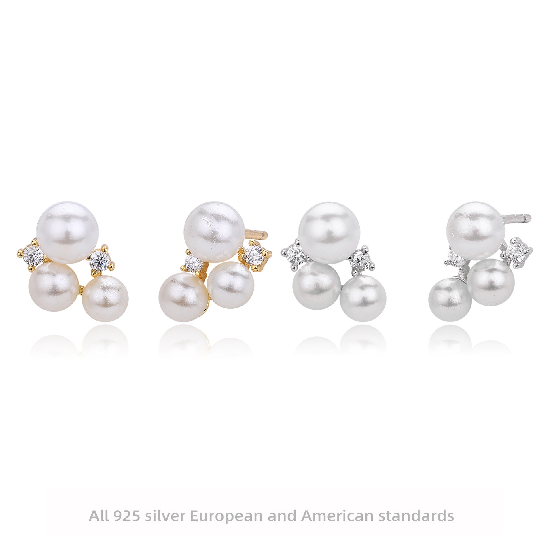 Damen Ohrstecker mit elegantem Perlen- und Zirkon-Akzent Shop Nory