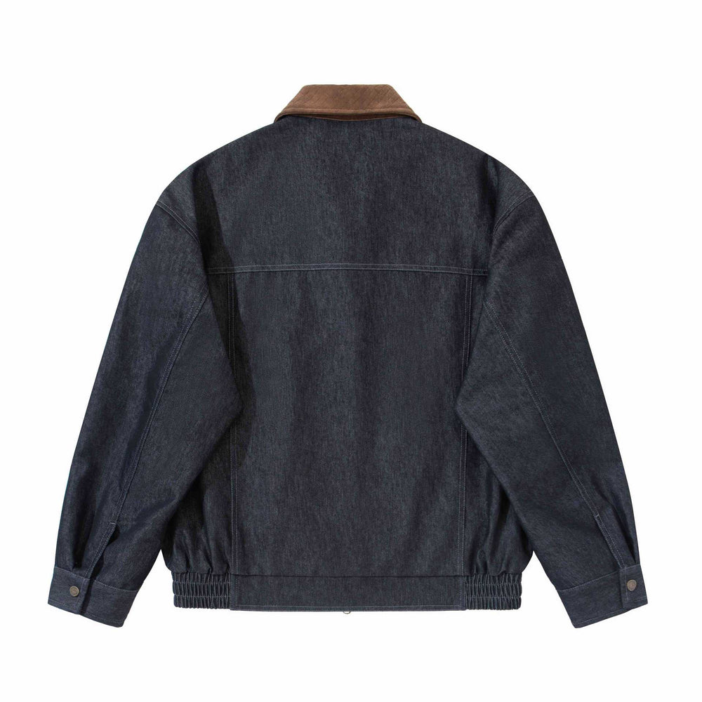Herren Boxy-Denim-Blousonjacke mit Wildlederkragen und elastischem Saum Shop Nory