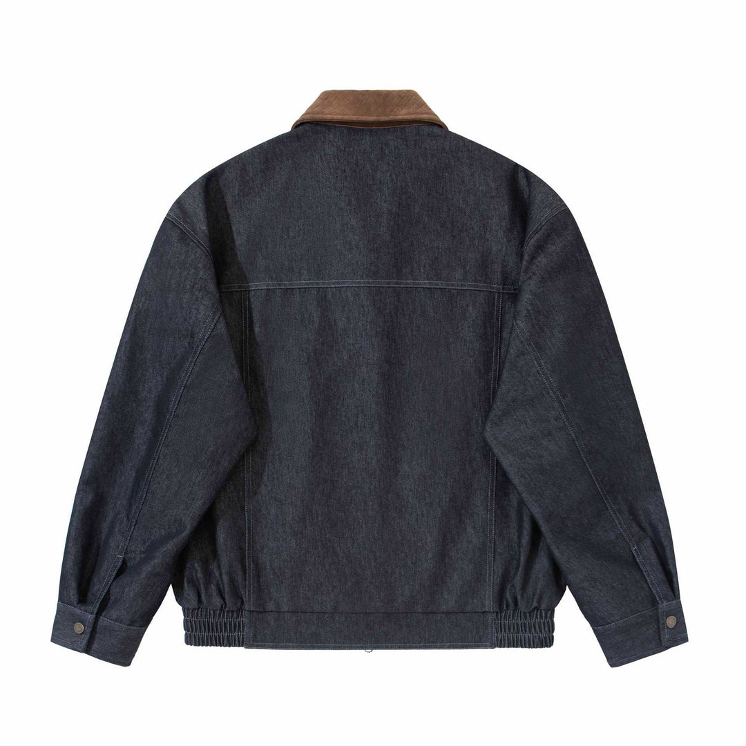 Herren Boxy-Denim-Blousonjacke mit Wildlederkragen und elastischem Saum Shop Nory