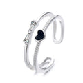 Damen offenes Armband mit mutigem Herz- und Schleifenmotiv Shop Nory