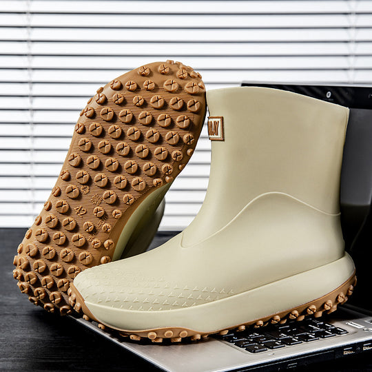 Unisex Wasserdichte Kurz-Gummistiefel mit rutschfester Noppenlaufsohle und wärmeisolierender Innensohle Shop Nory