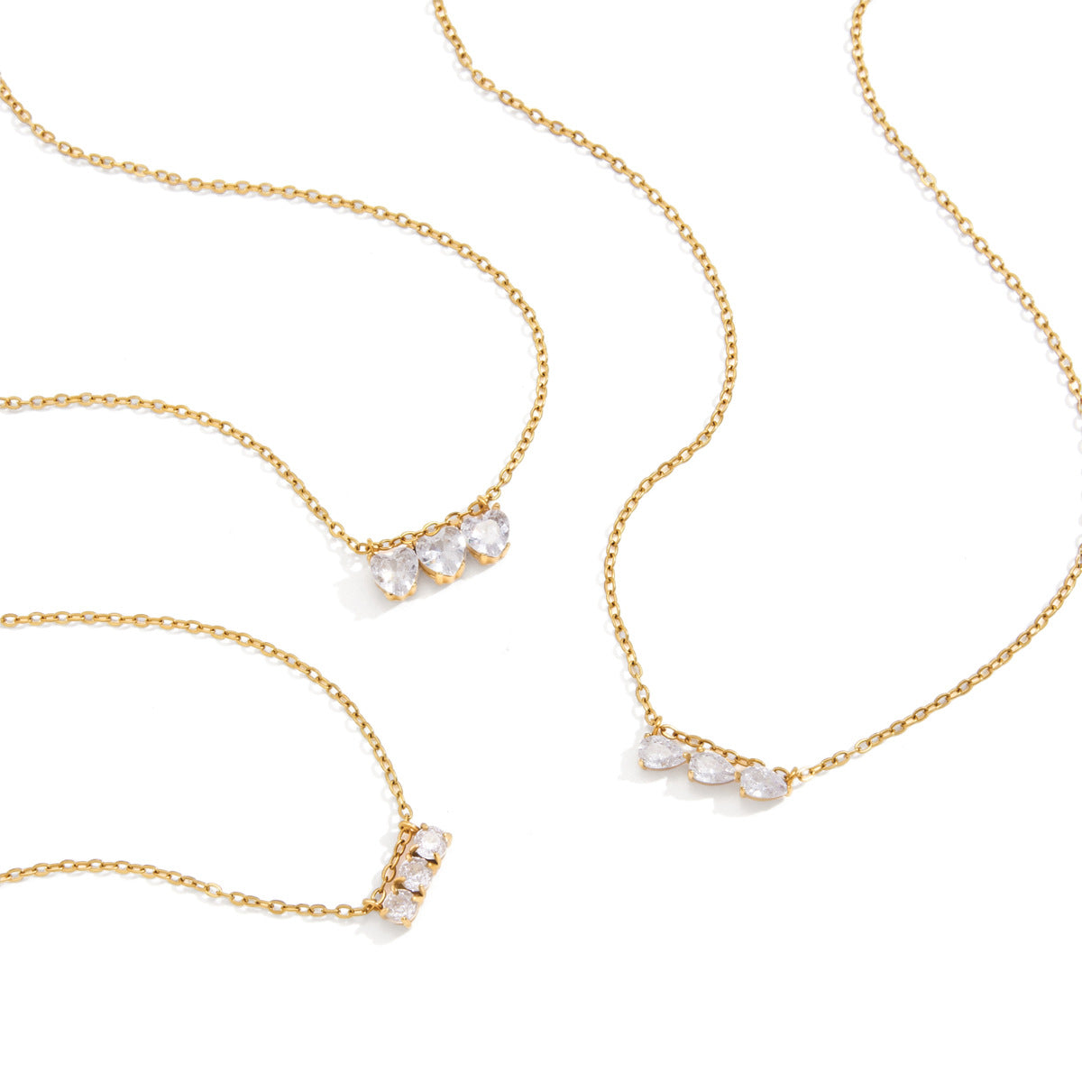Damen Halskette mit funkelnden Zirkonia und verstellbarem Edelstahlverschluss Shop Nory