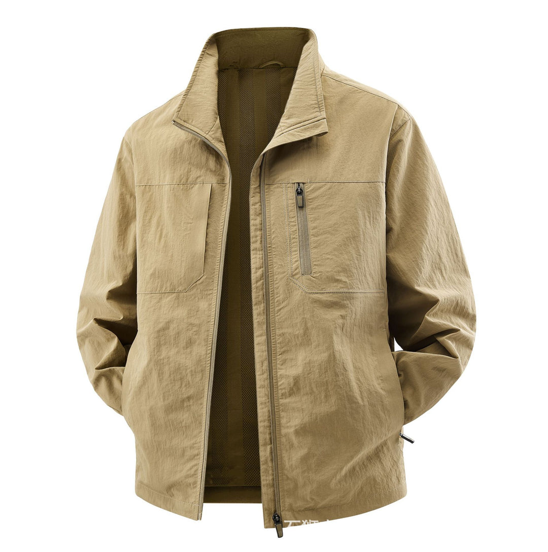Herren Leichte Field-Utility-Jacke mit Mesh‑Futter, Stehkragen und Reißverschlusstaschen Shop Nory