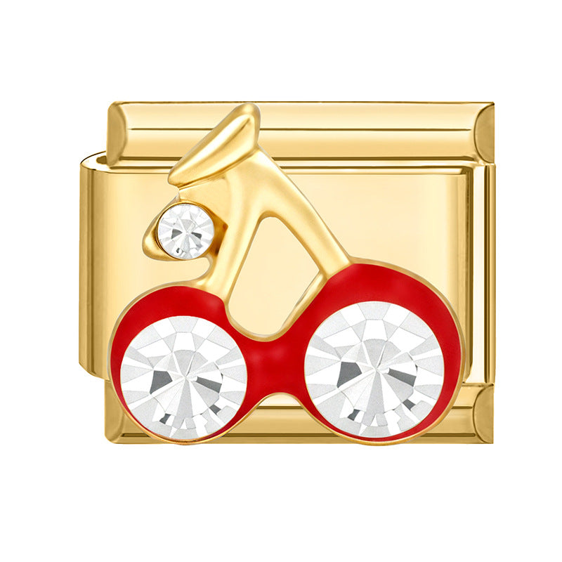 Feiner Italienischer Charm mit Zuchtperlen und Dekorativem Banddetail