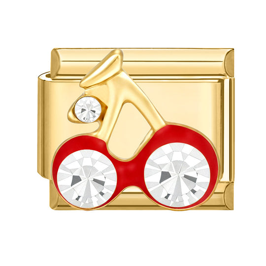 Feiner Italienischer Charm mit Zuchtperlen und Dekorativem Banddetail
