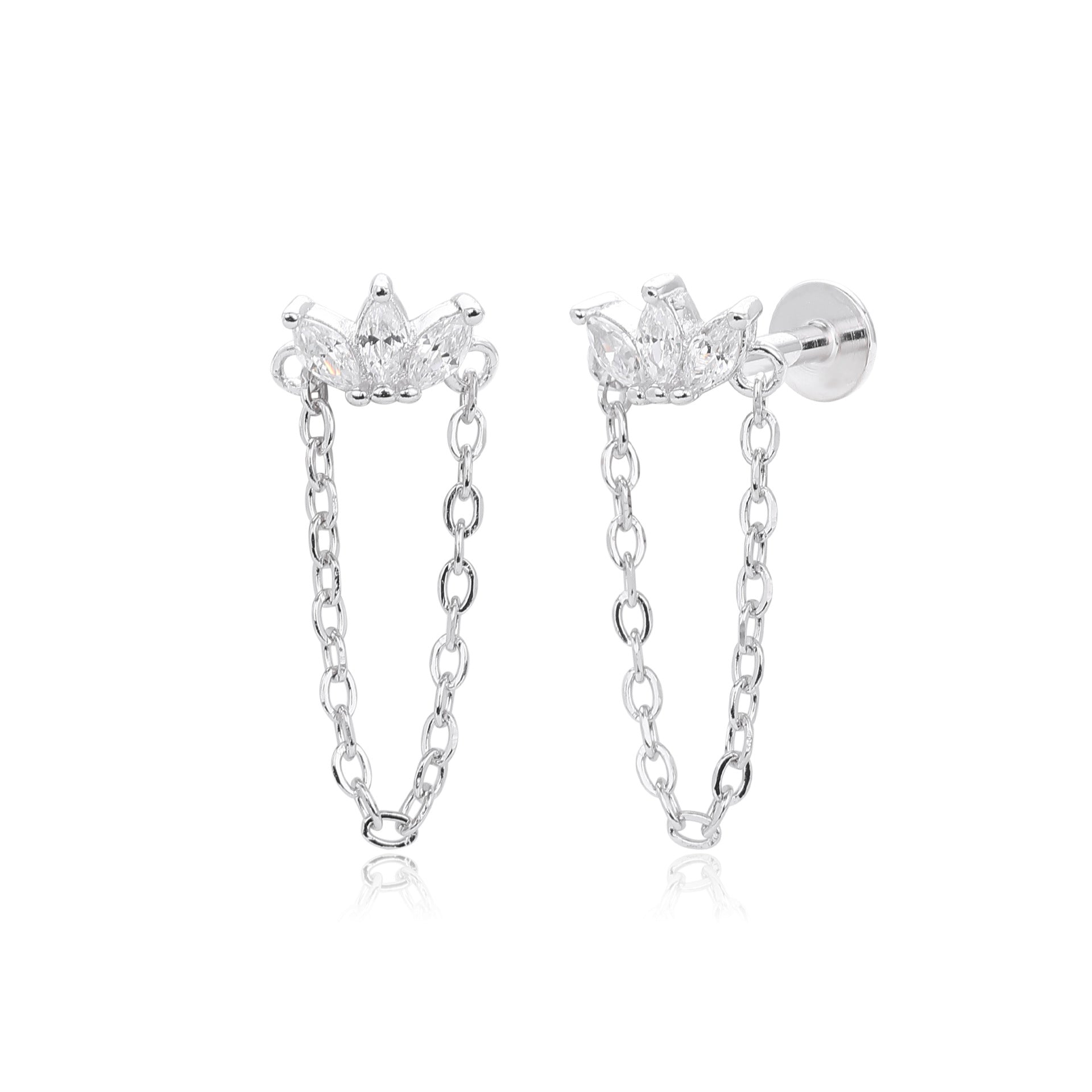 Damen Ohrhänger mit elegantem Anhänger aus 925 Sterling Silber und funkelndem Zirkon Shop Nory