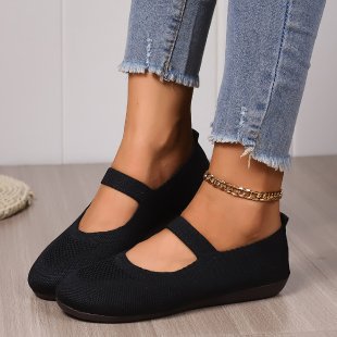 Damen elastische Ballerinas mit komfortablem Fußbett