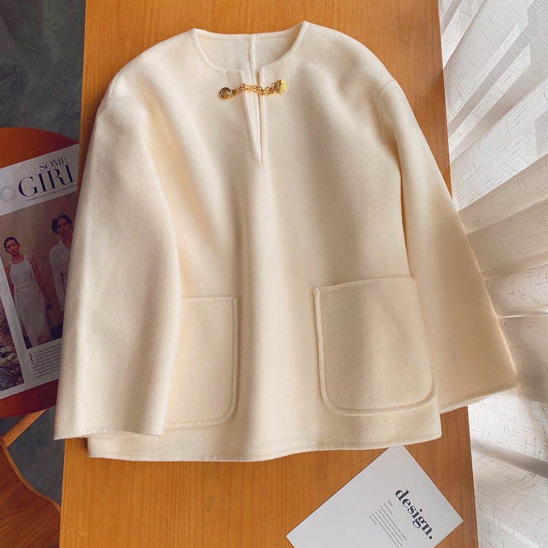 Damen Stilvolle Wolljacke mit langen Ärmeln Shop Nory
