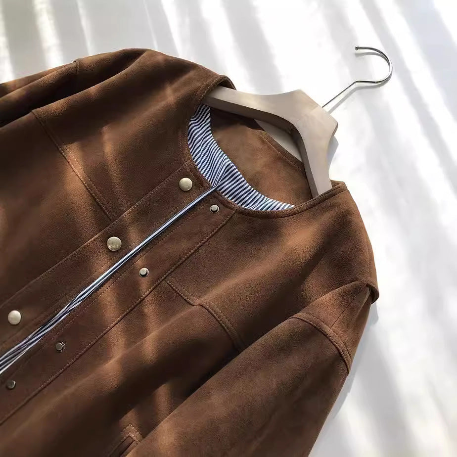 Damen Modische und lässige Wildlederjacke Shop Nory