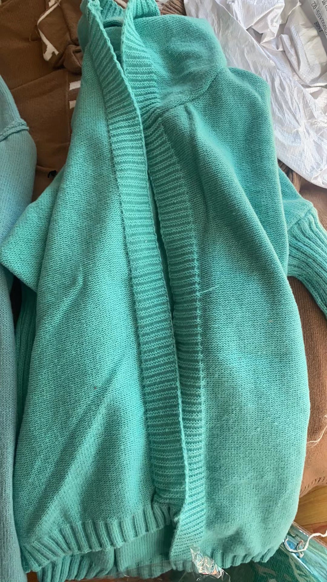 Damen Longline Kapuzen-Strickcardigan mit offener Front Shop Nory