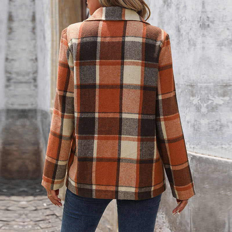Damen Plaid Blazer Shop Nory