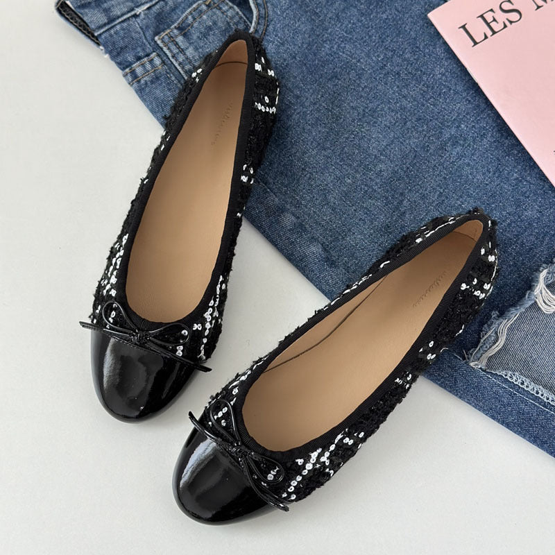 Damen Ballerinas mit zeitlosem Design und eleganter Schleifenapplikation