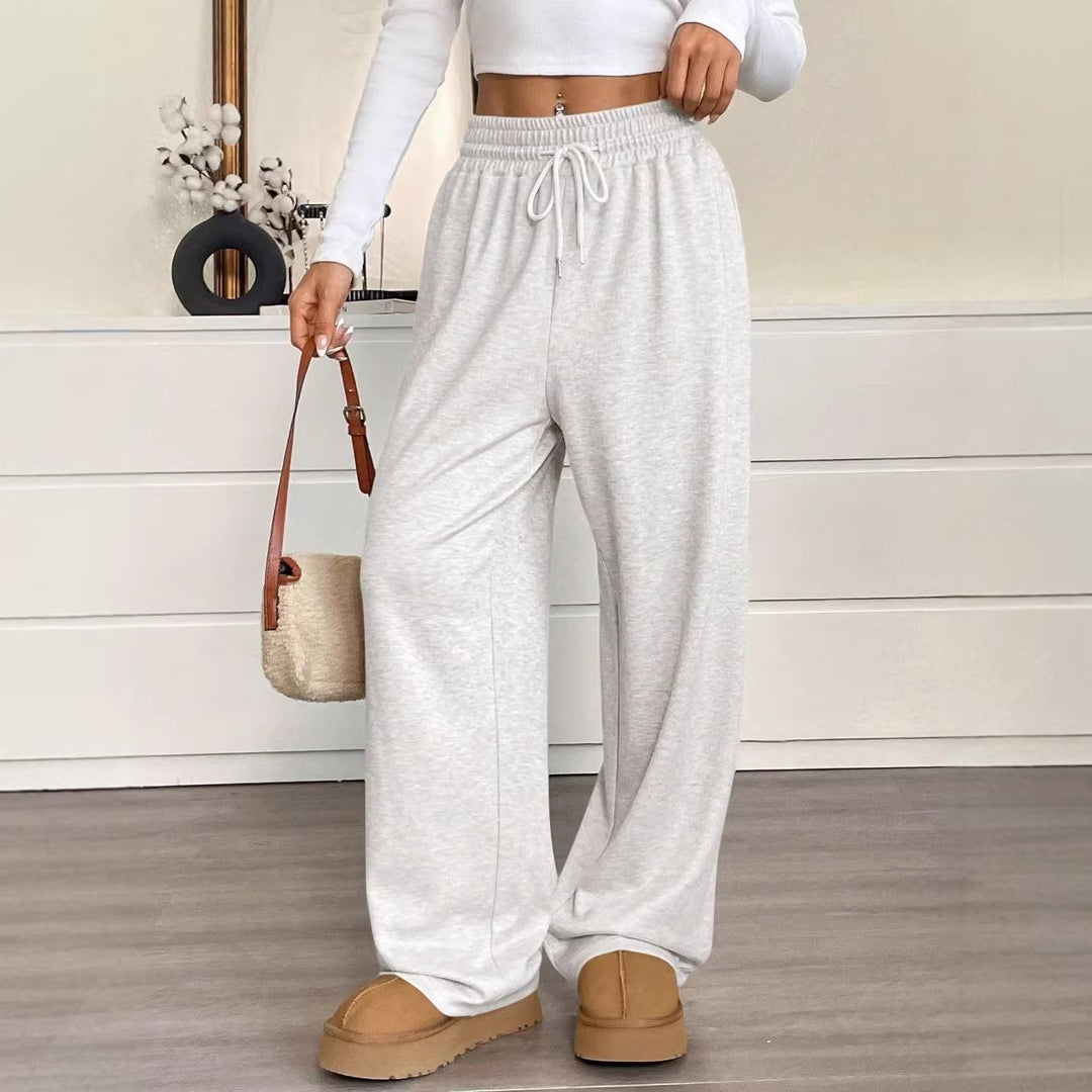 Damen nan weite High-Waist Loungehose mit elastischem Bund und Kordelzug Shop Nory