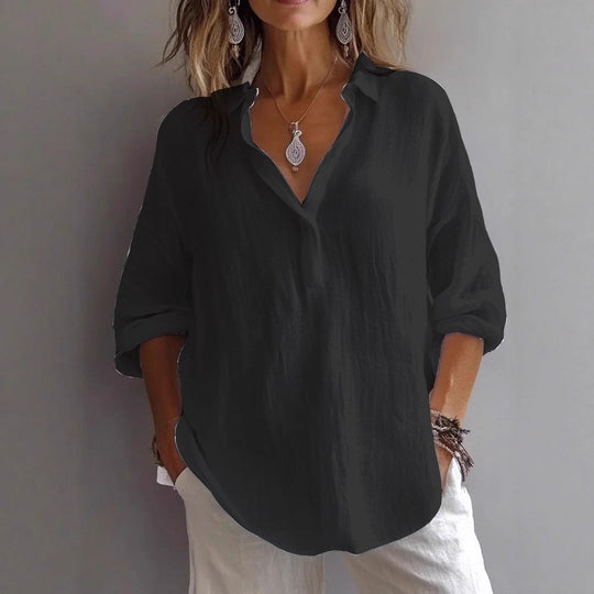 Damen Leichte Leinenbluse