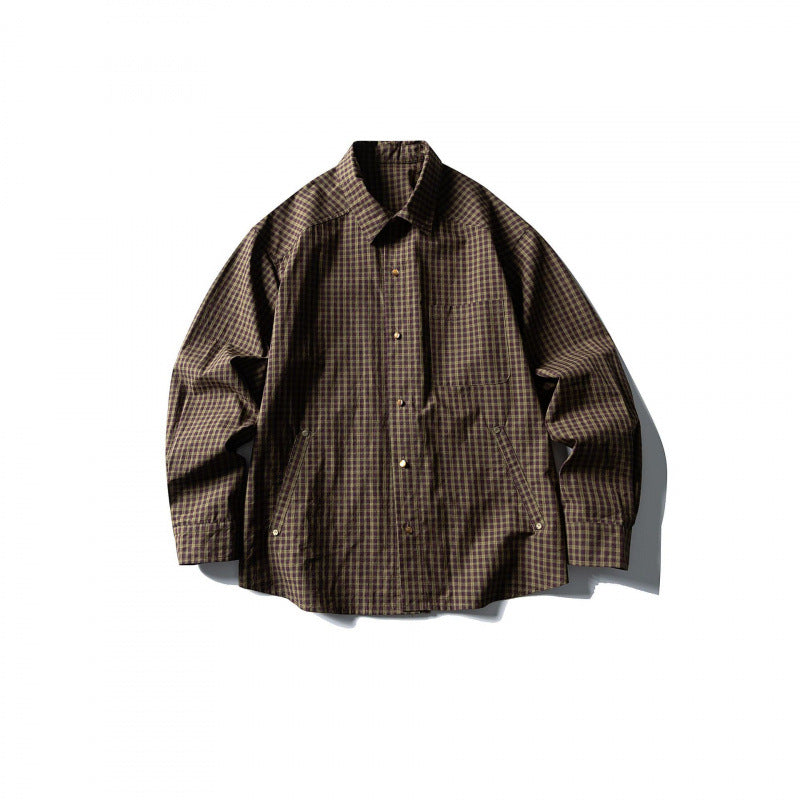 Herren Overshirt im Karomuster mit Fronttaschen und Druckknopfleiste Shop Nory