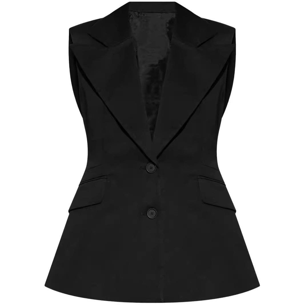 Damen Ärmelloser Blazer mit markantem Schalkragen und taillierter Silhouette Shop Nory