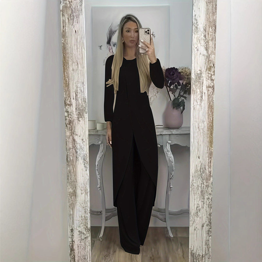 Damen Elegantes Maxikleid mit Wickeloptik, asymmetrischer Drapierung und vorderem Schlitz Shop Nory